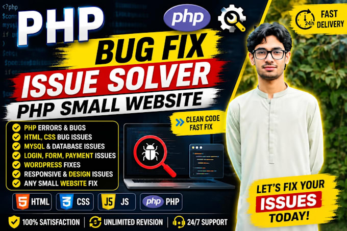 fix PHP bugs, errors and create simple PHP websites