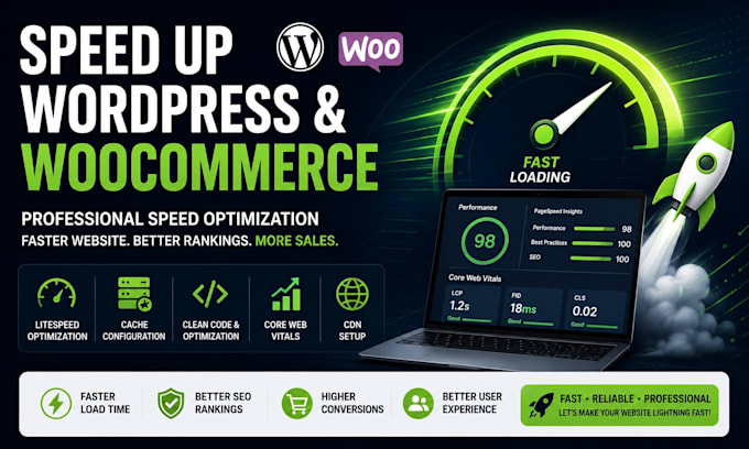 speed up wordpress and woocommerce website professionally