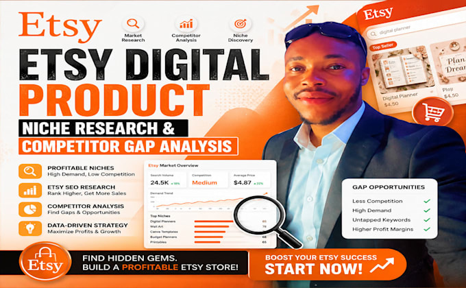 do etsy digital product niche research and competitor gap analysis