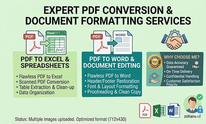 do expert PDF conversion and document formatting