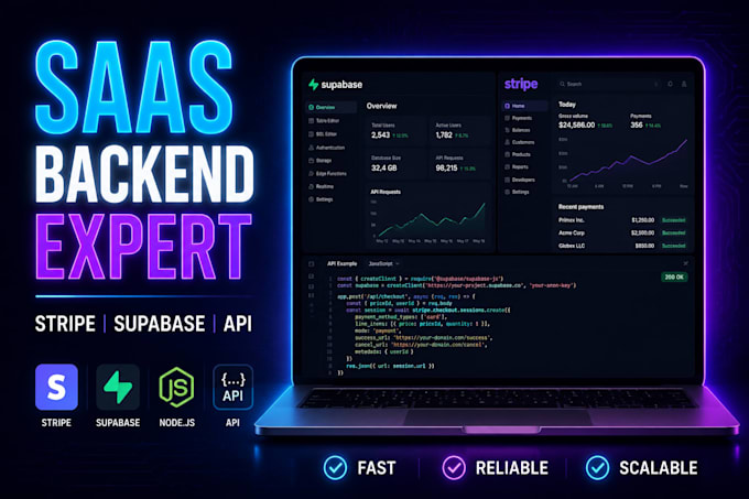 build saas backend, stripe integration and supabase API system