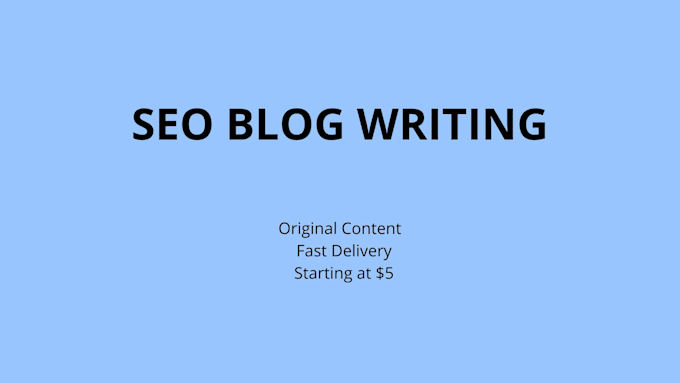write SEO blog posts and articles