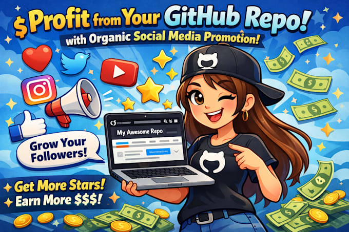 profitable your github repo with organic social media promotion