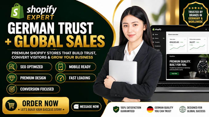 design and redesign german shopify store SEO conversion focused ecommerce store