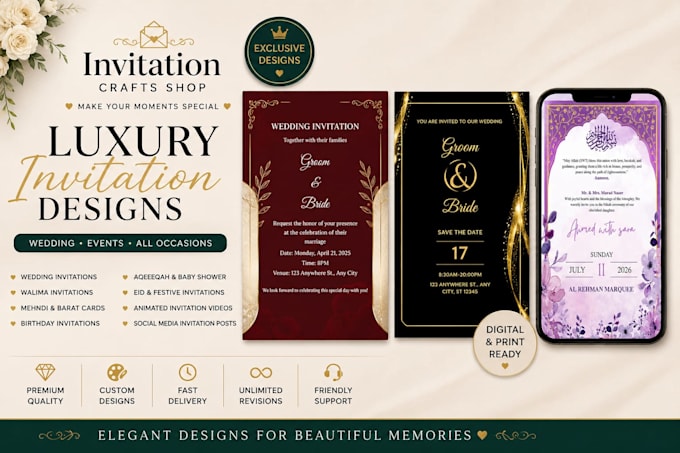 create animated wedding and event invitation videos