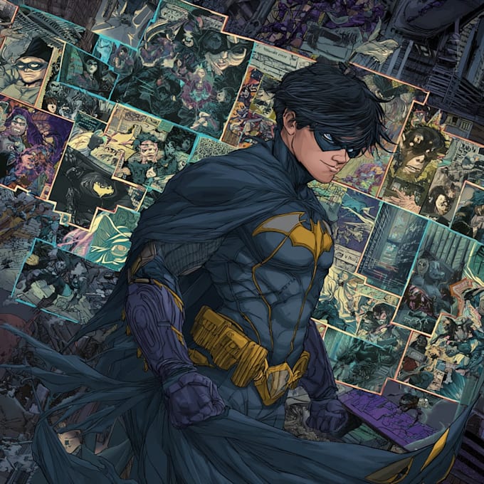 create epic superhero comic art