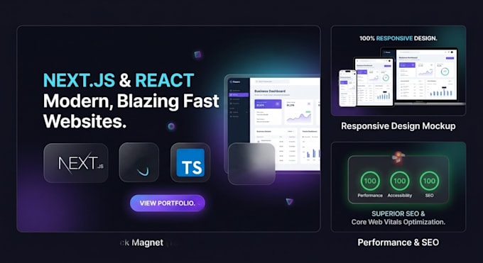 build a high performance next js and react website with tailwind CSS