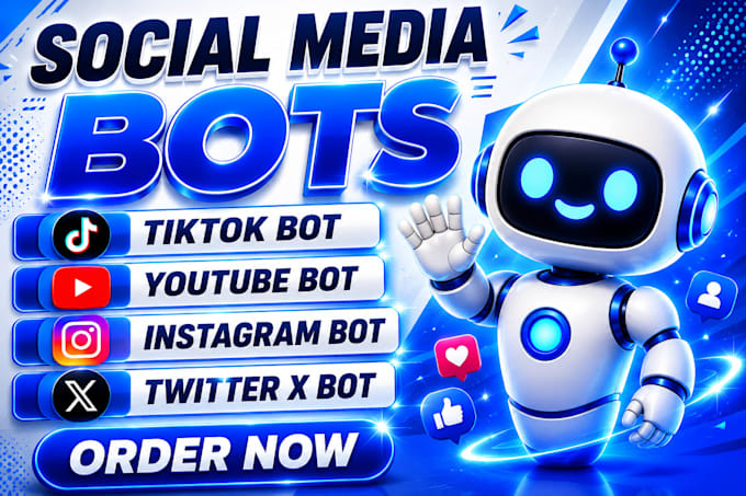 develop social media bot, tiktok bot, twitter bot, instagram bot, youtube bot