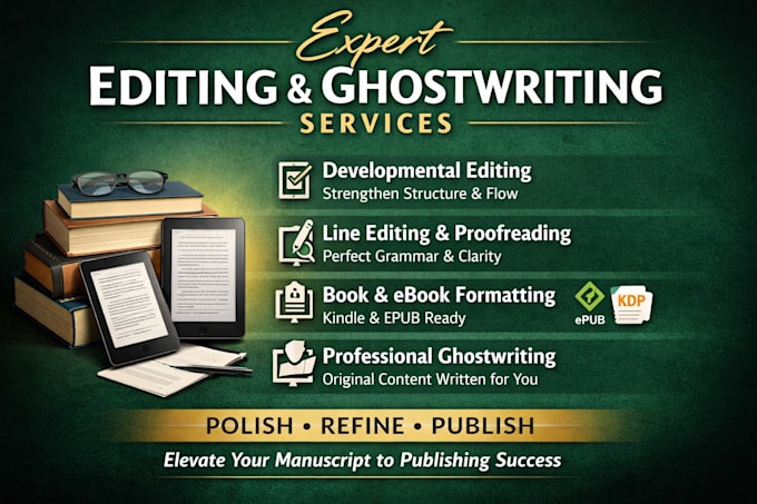 provide expert developmental editing,book polishing,and ghostwriting services