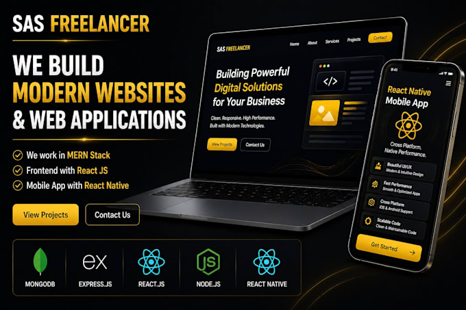 Build modern react js, mern stack and react native applications by Sas ...