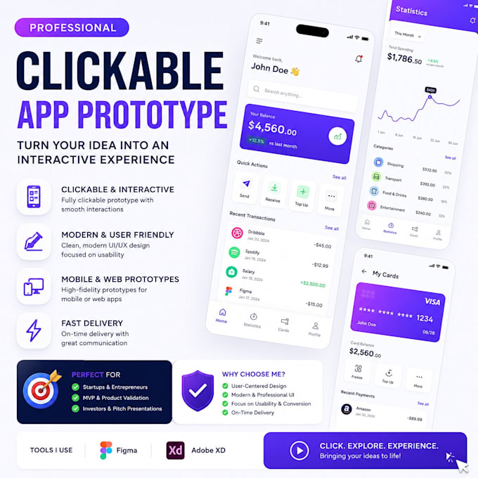 create a clickable prototype of your app idea