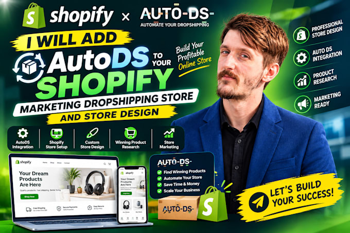 add auto ds to your shopify marketing dropshipping store and store design