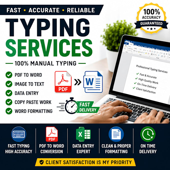 provide accurate typing services with quick delivery