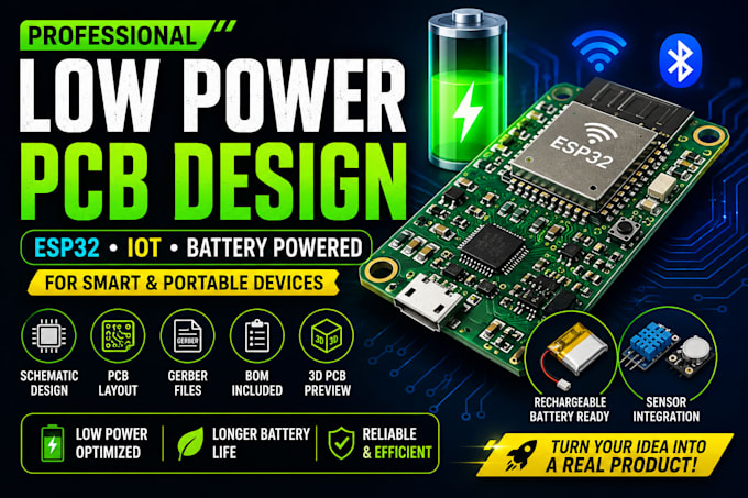 design low power esp32 pcb for battery powered iot devices