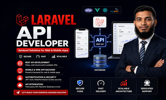 develop secure laravel API and backend system