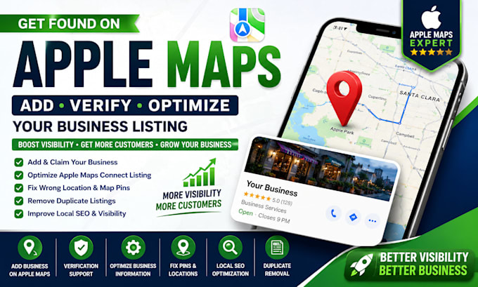 create verified apple map location listing apple business connect for local seo
