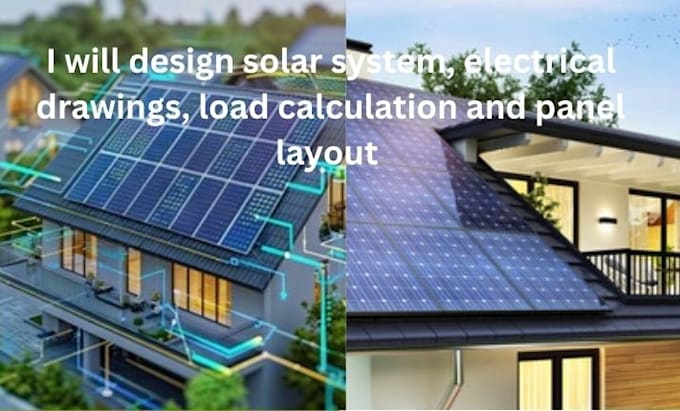 design solar pv system, electrical drawings, load calculations and panel layout