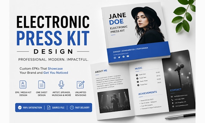 Design eyecatching electronic press kit, one sheet epk, dj media kit ...