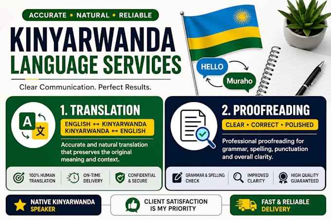 do accurate english to kinyarwanda translation manually