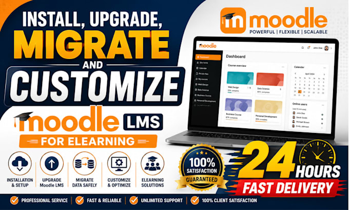 install, upgrade, migrate and customize moodle lms for elearning