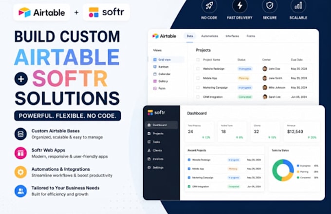 airtable database airtable automation airtable interface softr webapp client