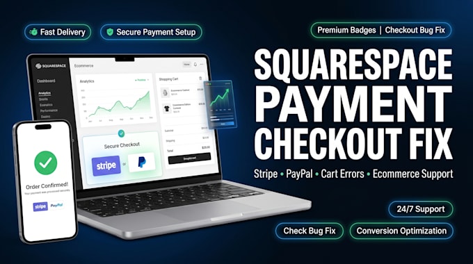 fix squarespace payment checkout errors stripe paypal cart and taxes fast