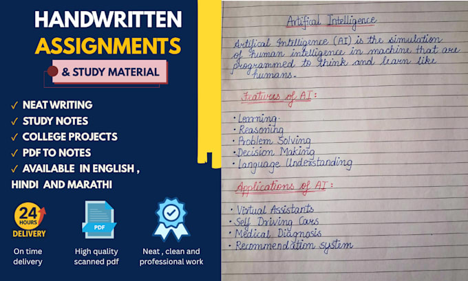 write neat handwritten study and academic notes