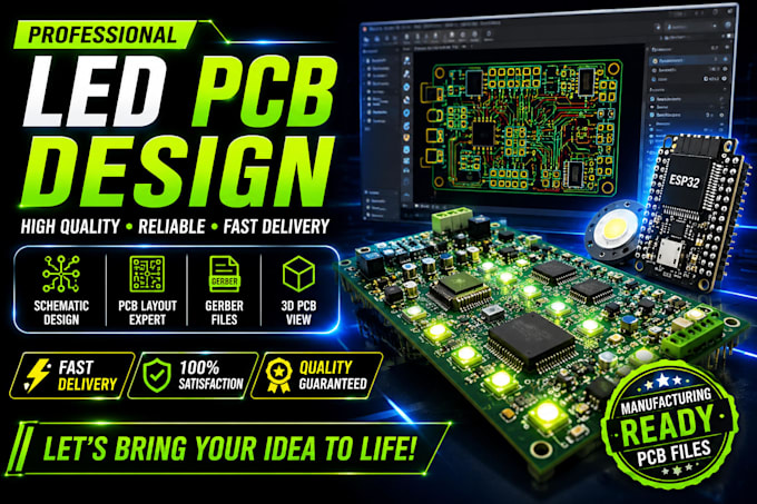 design led pcb and led driver circuit with gerber files