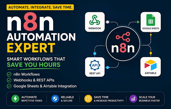 automate n8n workflows using n8n, webhooks, rest api, google sheets and airtable