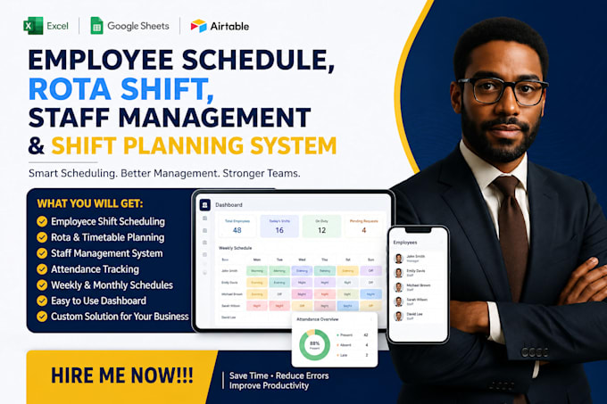 create employee schedule, rota shift, staff management and shift planning system