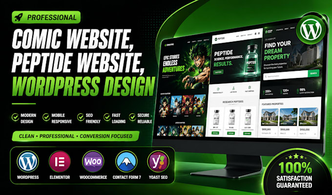 build and design fda compliant, peptide website, wordpress