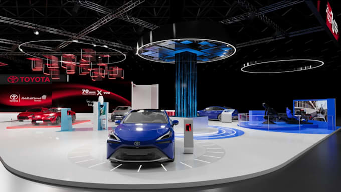 design 3d exhibition booth, trade booth, kiosk and stall with render
