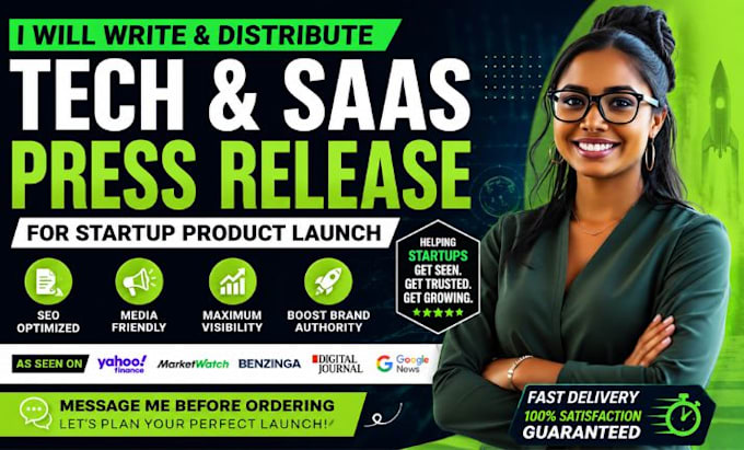 write high impact tech startup press release and distribute for product launch