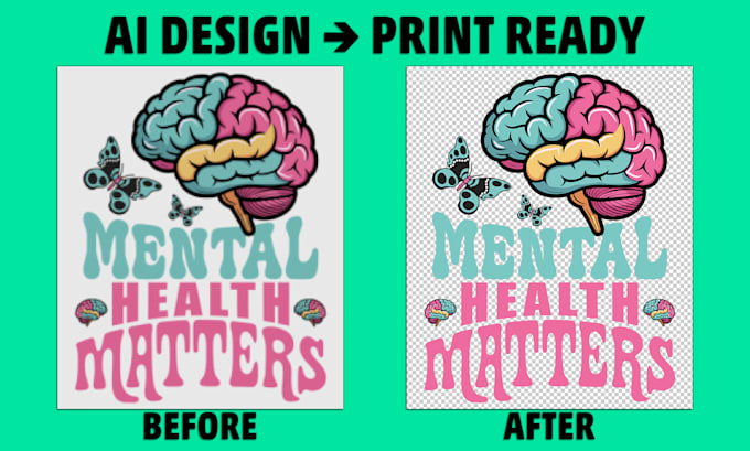 manually convert ai generated t shirt design to print ready vector files