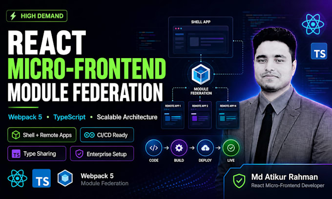 build react micro frontend systems using module federation