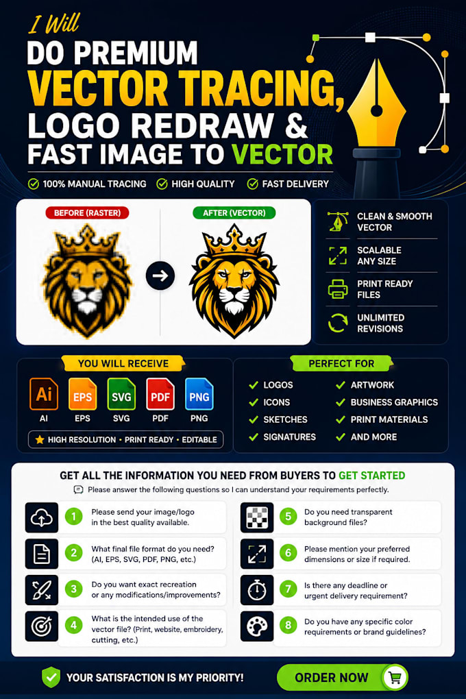 premium vector tracing logo redraw fast vector conversion