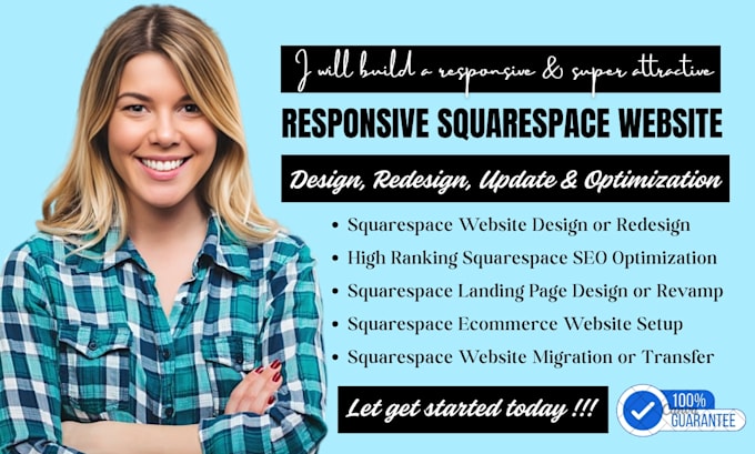 build squarespace website design or redesign squarespace website development