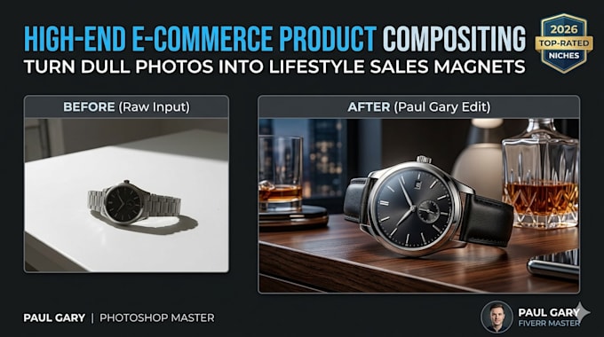 do realistic product photo manipulation and e commerce compositing