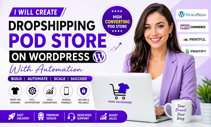 build a fully automated wordpress pod dropshipping store