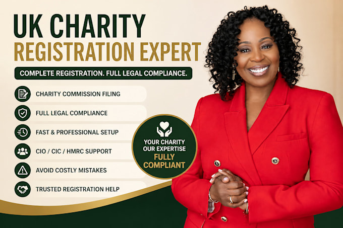 handle your full UK charity registration, governing document and trustee setup
