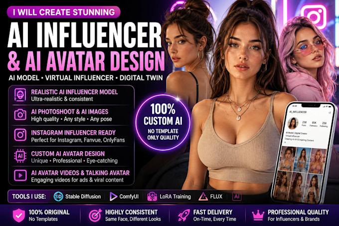 create a realistic ai influencer and ai avatar design ai headshots ai image plot
