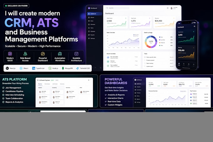 Create modern crm ats and business management platforms by Daivo027 ...