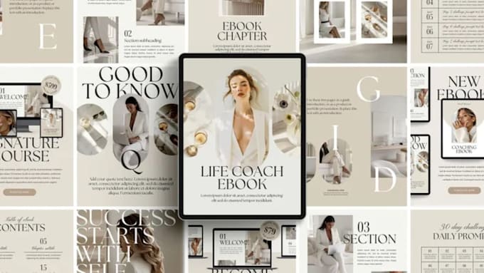 design a couching lead magnet workbook or canva pdf guide, couching ebook design