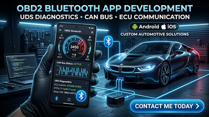 develop obd2 bluetooth app with uds diagnostics can bus and ecu communication