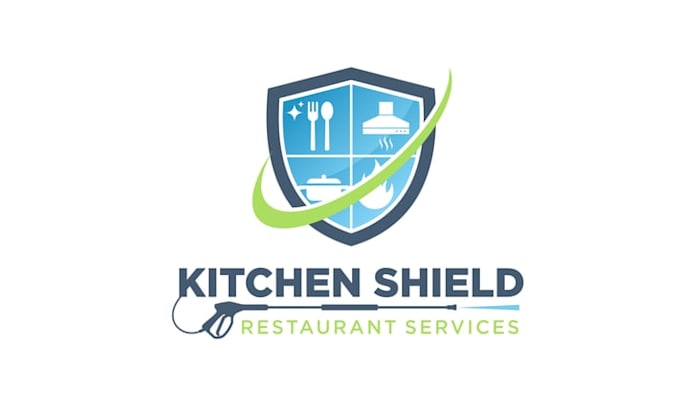 make cleaning logo with kitchen shield restaurant services