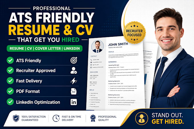create an ats optimized professional resume and cv