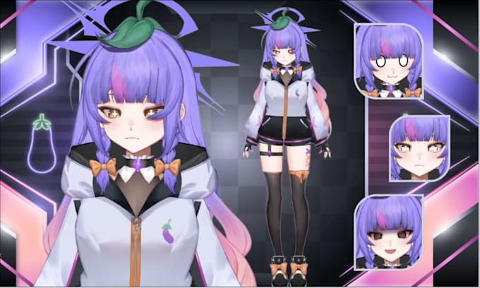 design live2d vtuber model, 2d vtuber avatar, live2d rigging, anime commission