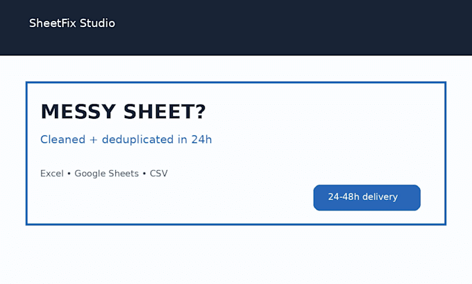 clean deduplicate and format your excel or google sheets file