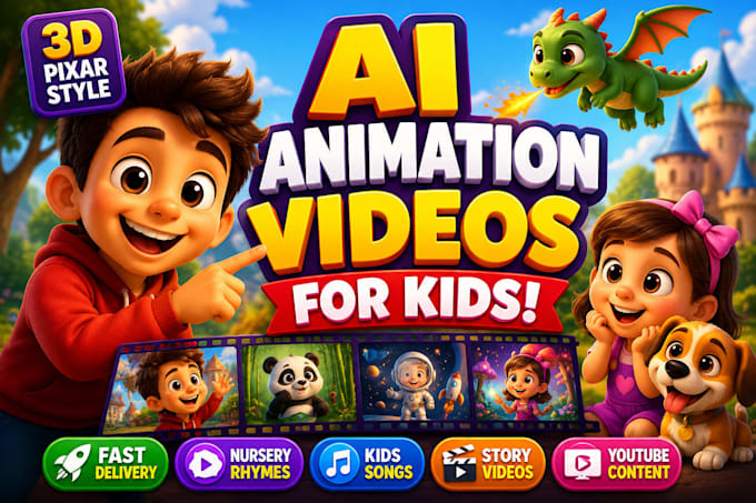 create 3d pixar style ai animation video 3d ai cartoon 3d pixar ai animation