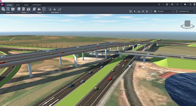 create 3d road and infrastructure design concept